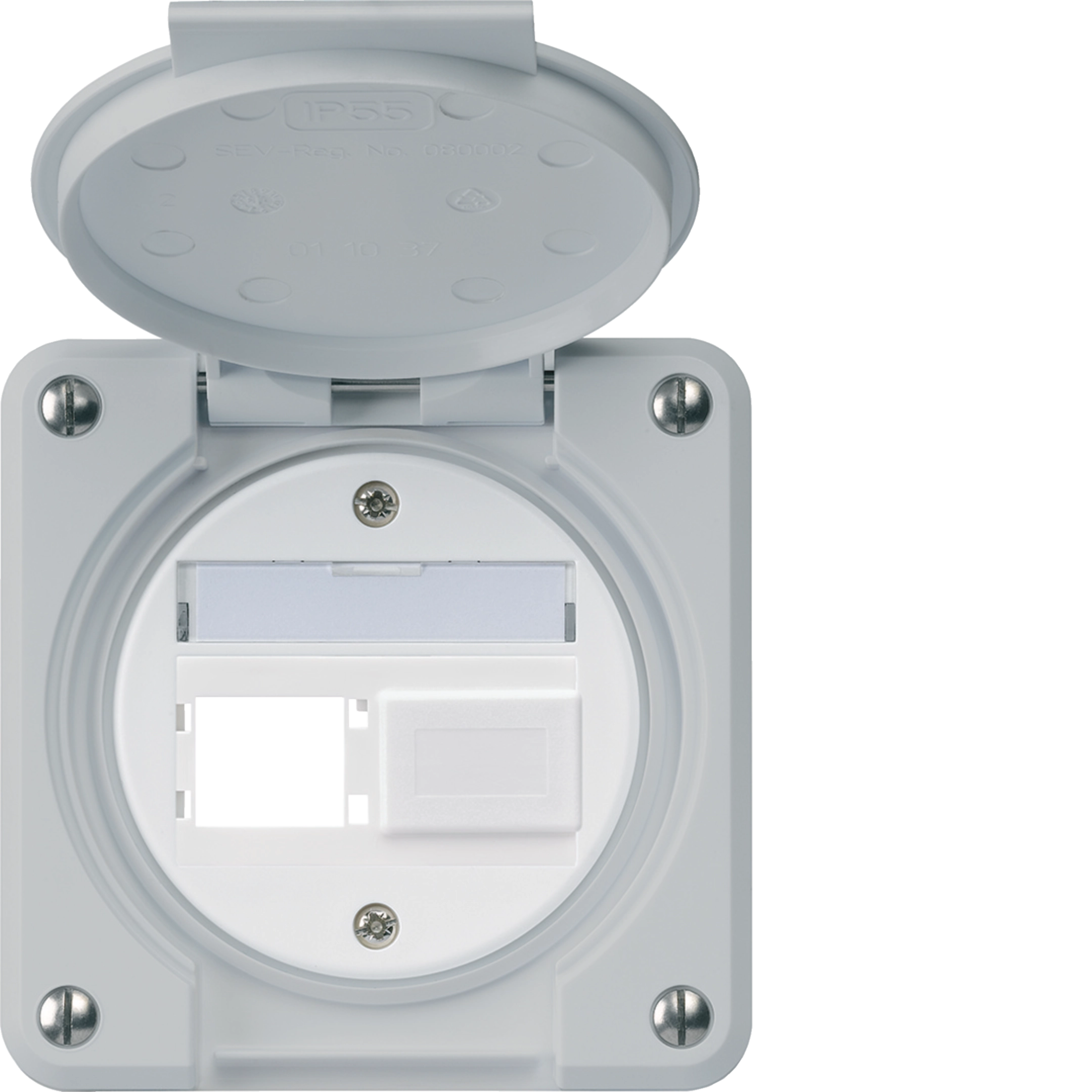 WH65402203A - Kit de montage robusto IP55 sortie frontale pour 2×R&amp;M gris