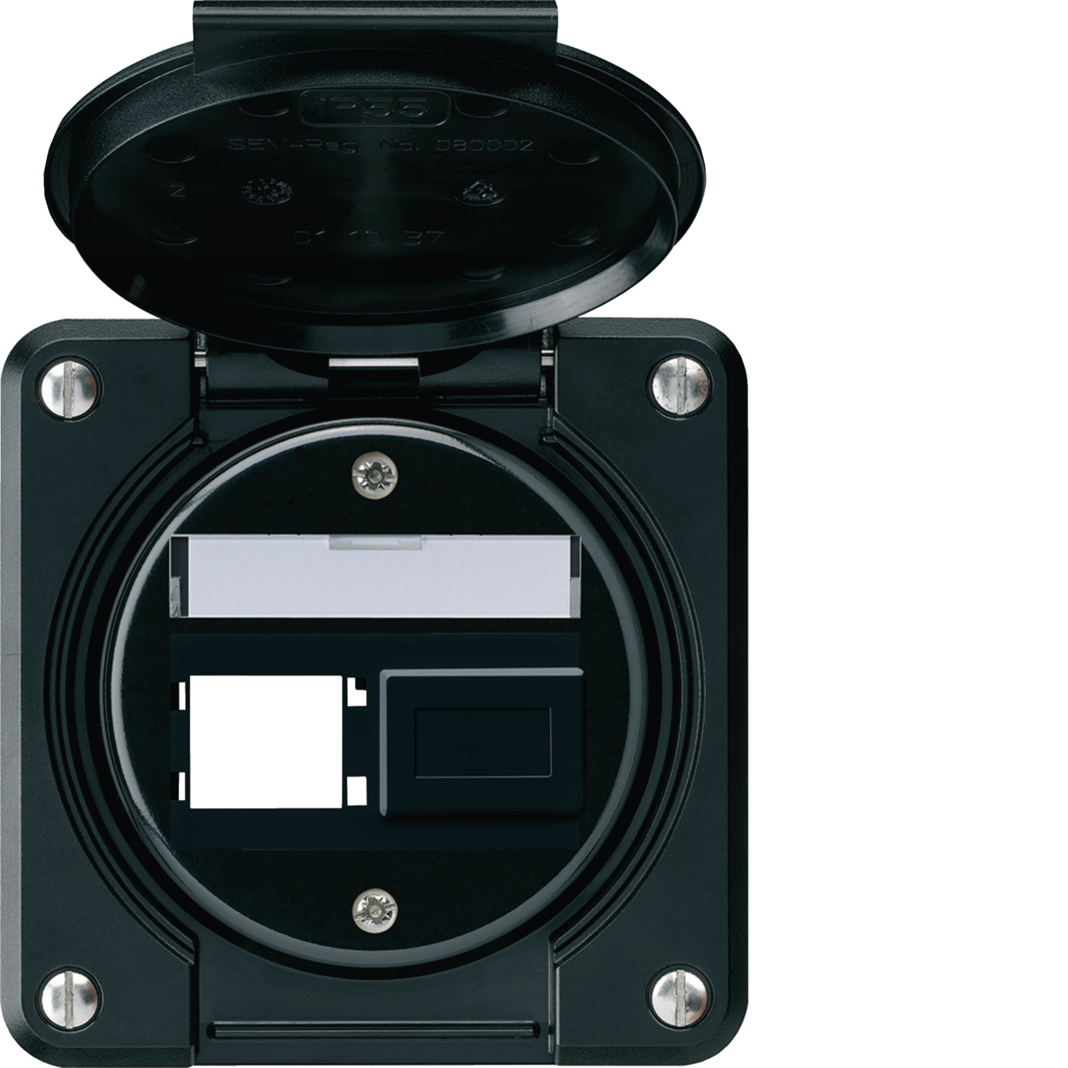 WH65402205A - Kit de montage robusto IP55 sortie frontale pour 2×R&amp;M noir