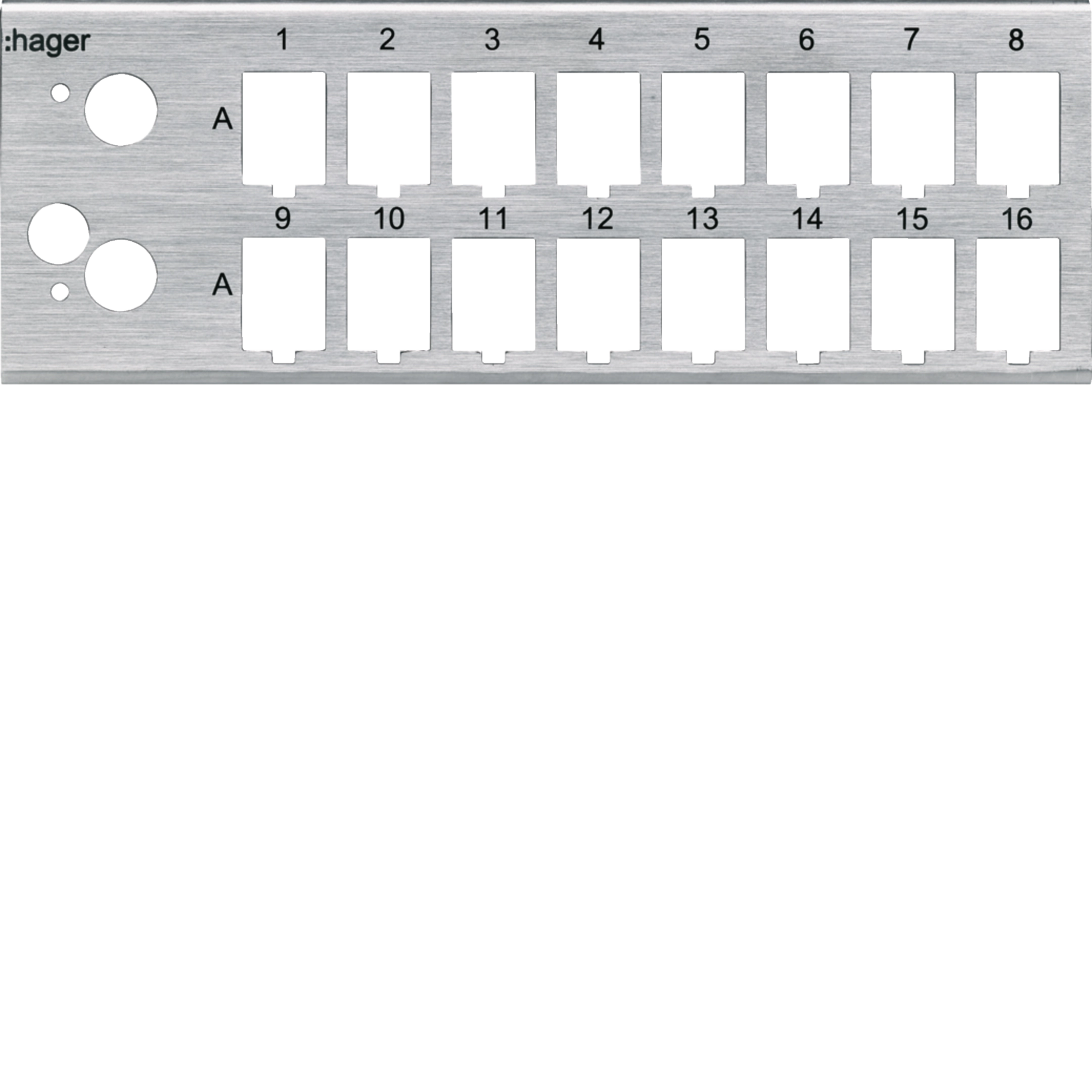 WH74300303Z - Module de base HA HMS 16×RJ45 Keystone, TV-/Sat, gris