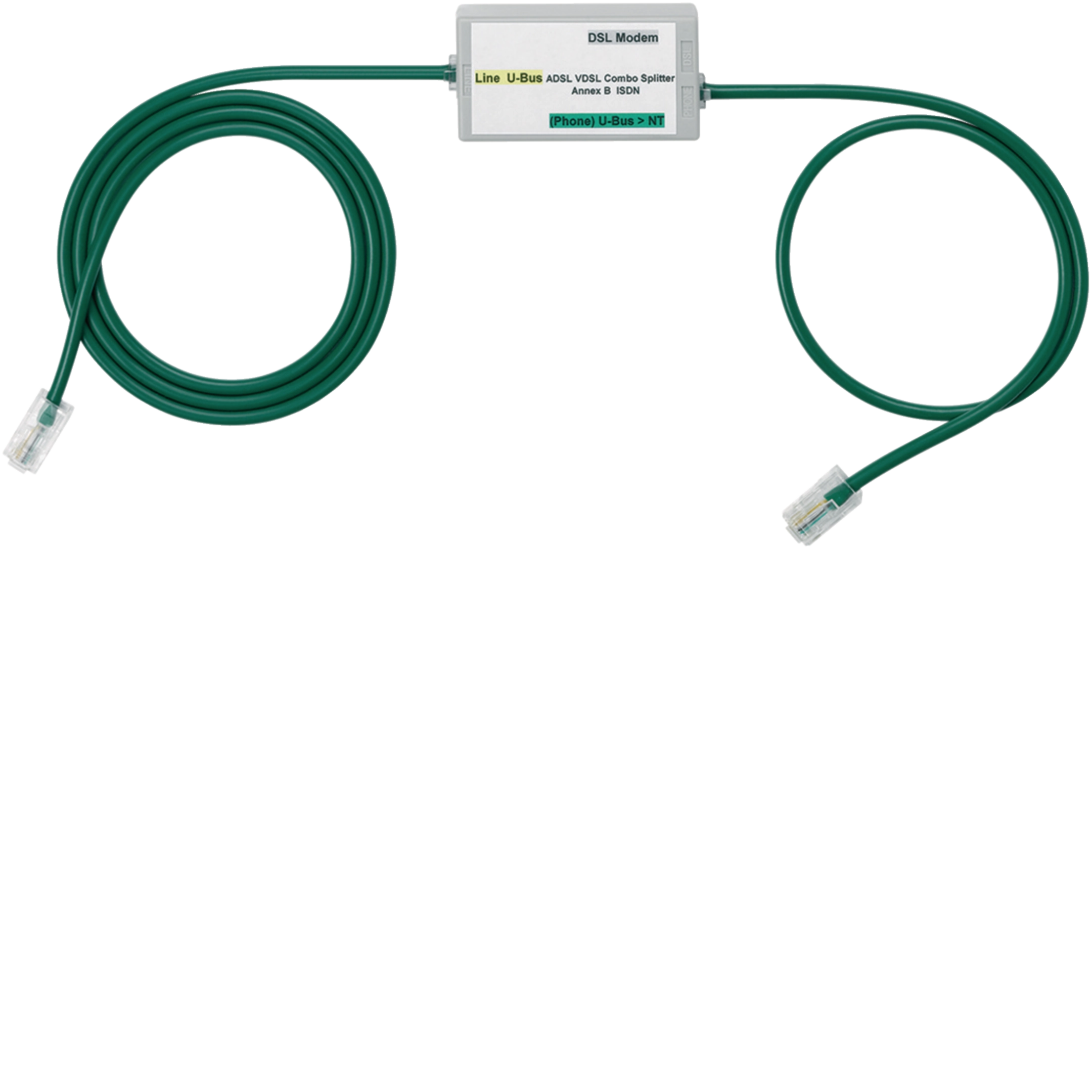 WH76400500Z - VDSL-Splitter Hager HMS für ISDN ADSL und VDSL über ISDN-Telefonie weiss