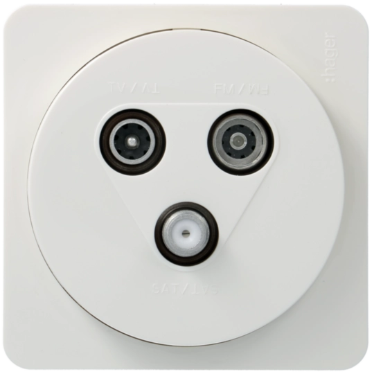 WJC257B - Prise TV + FM + SAT 2 câbles ateha complet