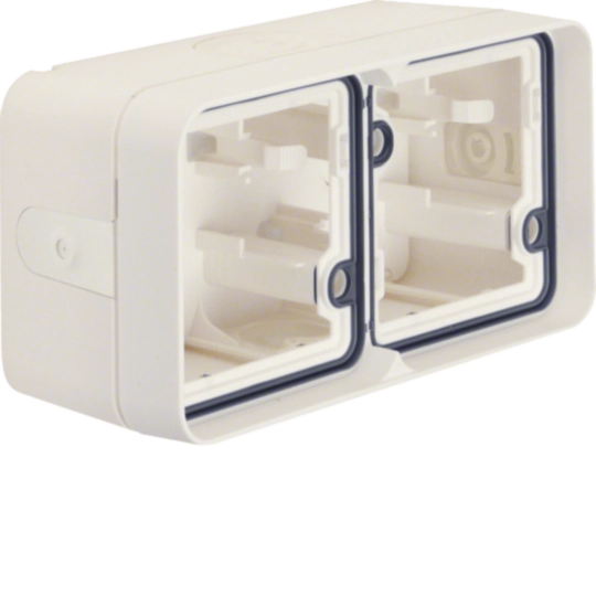 WNA685B - cubyko dubbele opbouwdoos horizontaal met 4 ingangen wit IP55