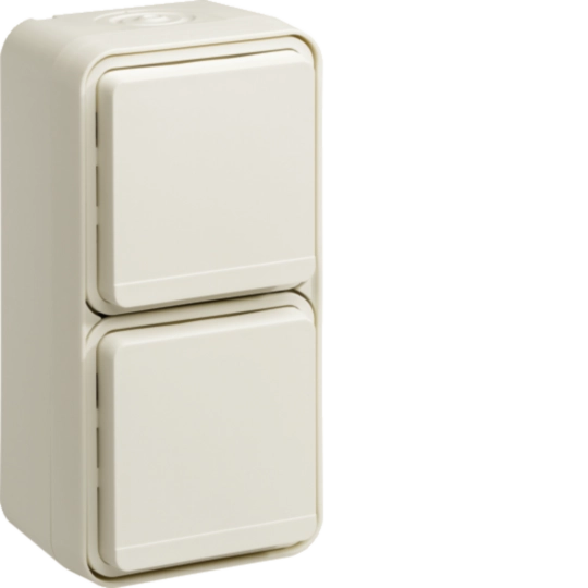 WNC132B - cubyko Double vertical socket 2P+E screwless wall mounted white IP55