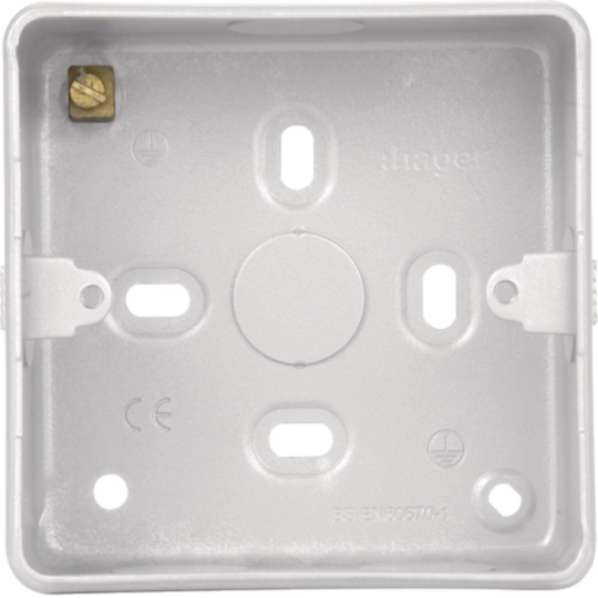 WPB140KOW - Single Back Box with Knockouts White