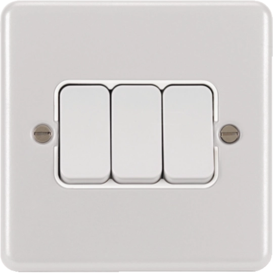 WPPS32W - 10AX 3 Gang 2 Way Wall Switch White