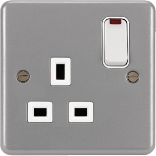 WPSS81NB - 1 Gang Double Pole Switched Socket with LED Indicator &amp; Back Box