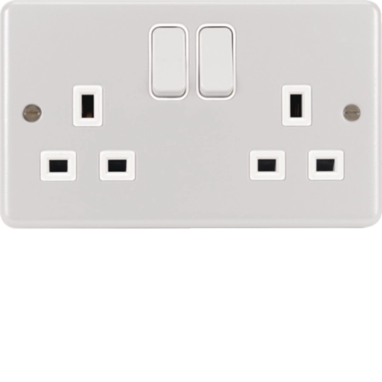 WPSS82W - 2 Gang Double Pole Switched Socket White