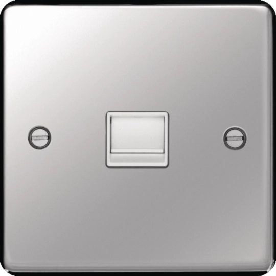 WRBTSPSW - Secondary Telephone Socket Polished Steel White Insert