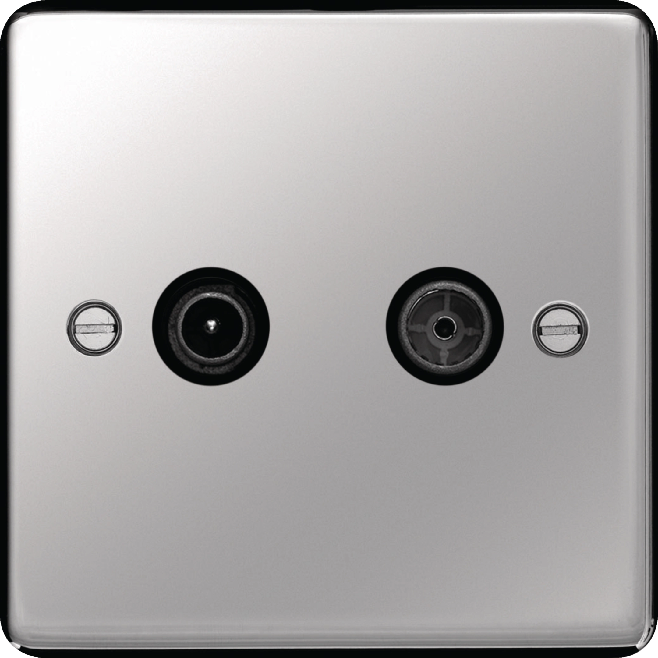 WRDXPSB - TV &amp; FM/DAB Outlet Polished Steel Black Insert