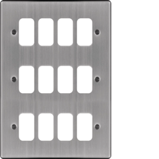 WRGP12BS - Grid Front Plate 3 X 4 Brushed Steel
