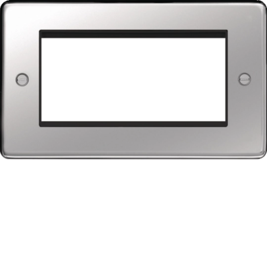 WRP4EUPSB - Euro Style Plate 4 Module Polished Steel Black Insert