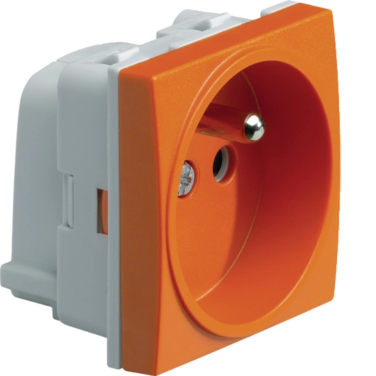 WS100E - Zásuvka 45x45mm, bezšroubová, oranžová