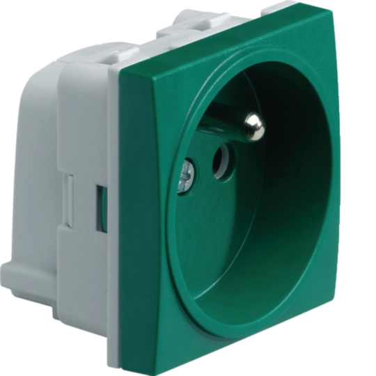 WS100V - Zásuvka 45x45mm, bezšroubová, zelená
