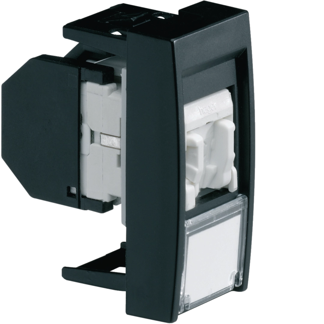 Prise RJ45 Cat.5e FTP Hager WS213 - 1 Module, Couleur Blanche, Neuf