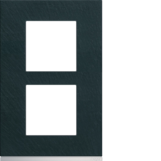 WXP4422 - Plaque de finition Gallery 2 postes Dark rock verticale entraxe 57 mm