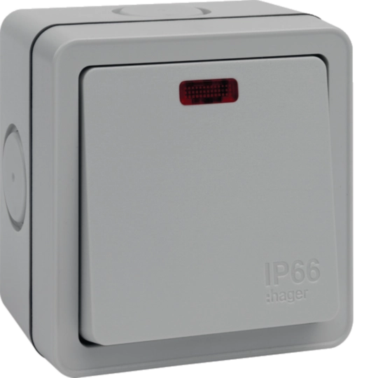 WXPDP84N - IP66 20A 1 Gang 1 Way Double Pole Switch with Light Indicator