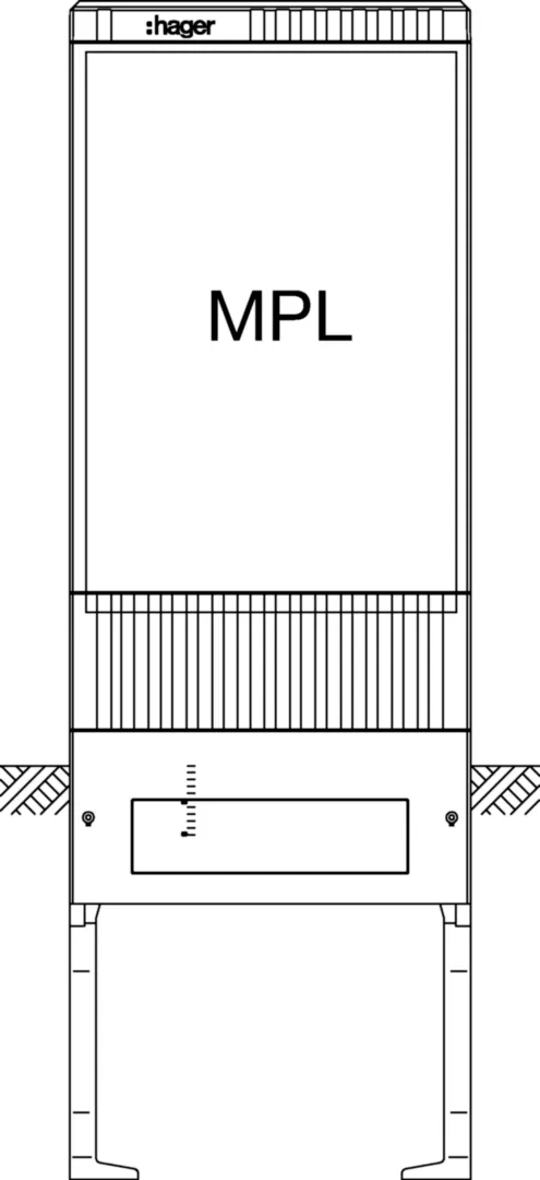 ZAL175P - Polyester verdeelzuil, bouwgrootte 175, met montageplaat, 1710x583x277 mm