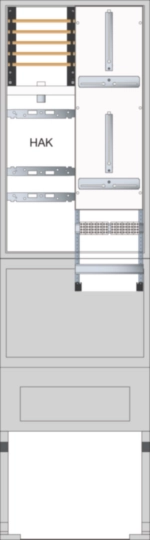 ZAS205BD25 - Zähleranschlusssäule 205, universZ, 2 Zählerplätze, 3-Punkt, 5-polig, Basis