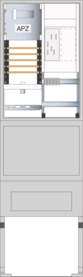 ZAS205BE15A - Zähleranschlusssäule 205, univers Z, 1 Zählerplatz, eHZ, 5-polig, Basis, APZ