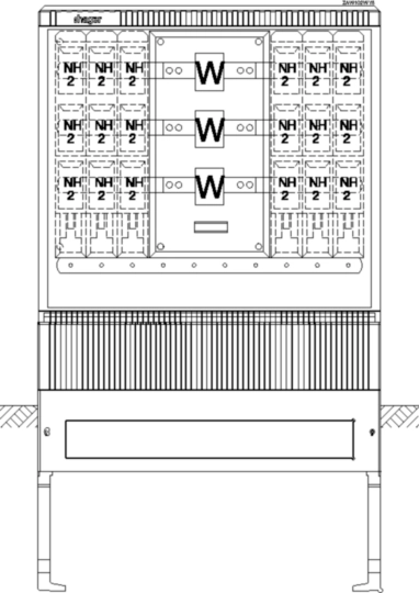 ZAW102WY8 - Wandler- und Messschrank, universN, bis 600 A, 1005 x 1110 x 315 mm