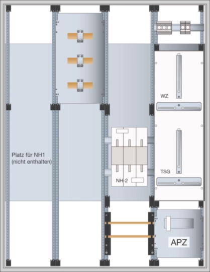 ZAW132HH1 - Wandler- und Messschrank, Stromnetz Hamburg, NAR für HAK Gr.2, AAR NH2SUT