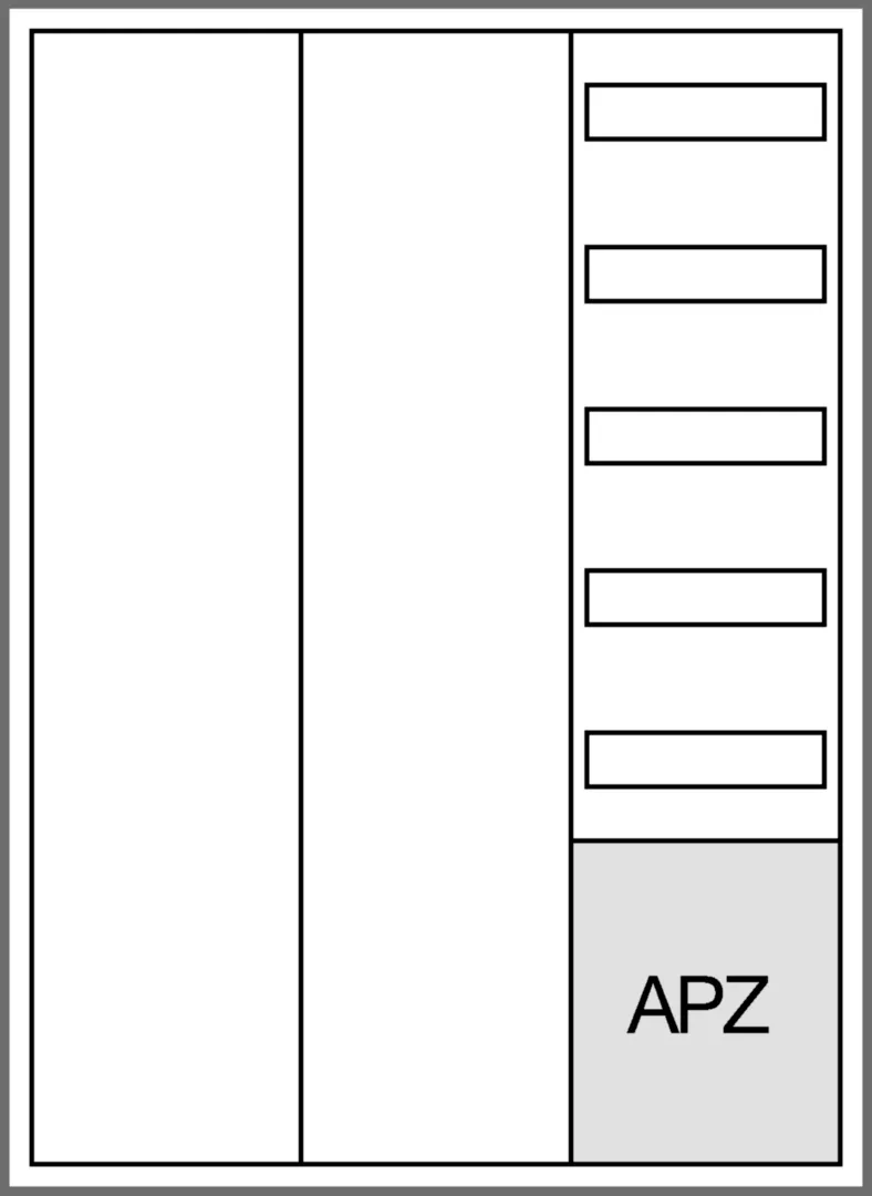 ZB33APZ2 - Systemschrank, univers Z, 1100x800x205mm, SKII, IP44, VF-5rh/APZ, 3-feld