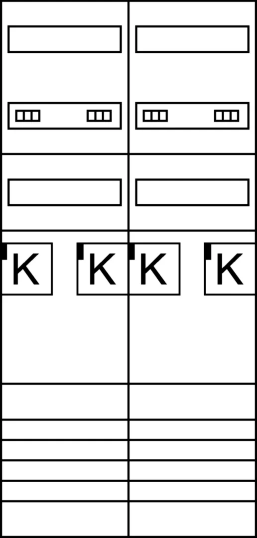 ZK3EL241N - Komplettfeld, univers Z, BKE-I, 4 Zählerplätze, OKK, H=1050mm, 2-feldig