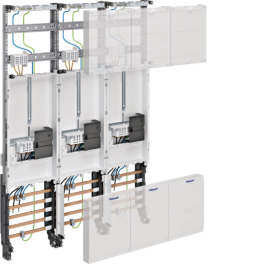 ZL33W4N - Komplettfeld, univers Z, 1050mm, 3 Zählerplätze, 3-feldig, mit Zählersteckklemme