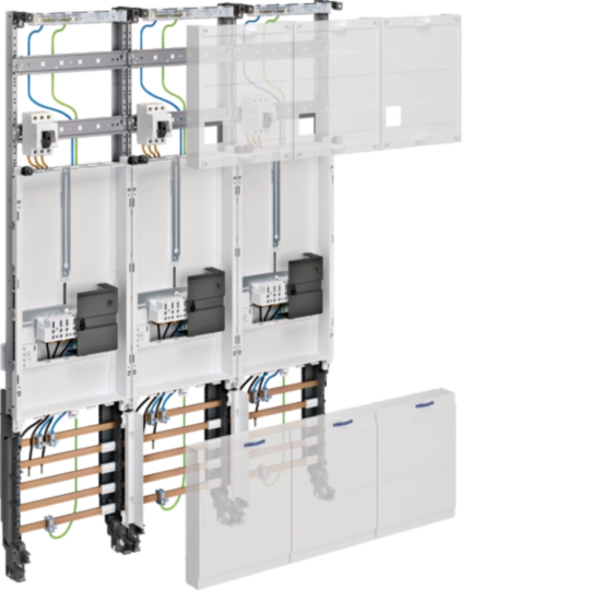 ZL34C4N - Komplettfeld, univers Z, 1050 mm, 3 Zählerplätze, 3-feldig, Ausführung Hessen