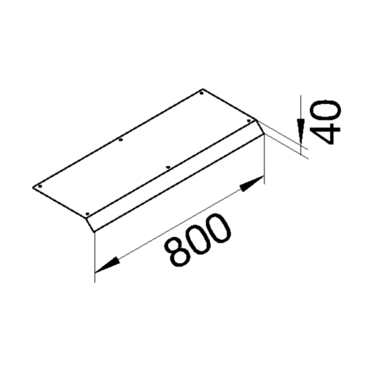 AKB83000701 - tehalit.AK Pokrywa kanału napodł 1-str skos dł. 800mm 300x70mm stal