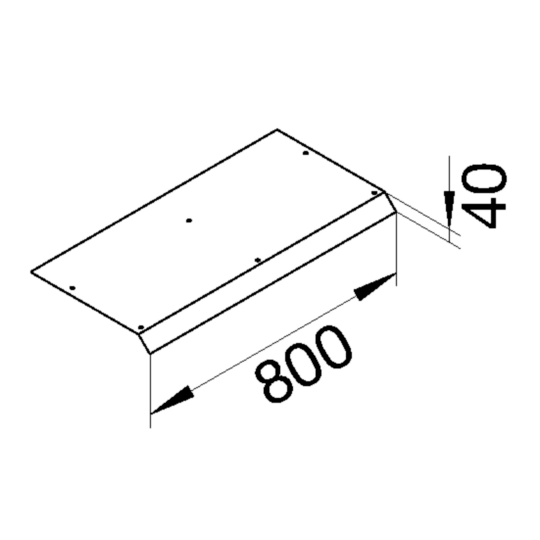 AKB82000701V - tehalit.AK Pokrywa kanału napodł przedł 1-str skos dł. 800mm 200x70mm stal