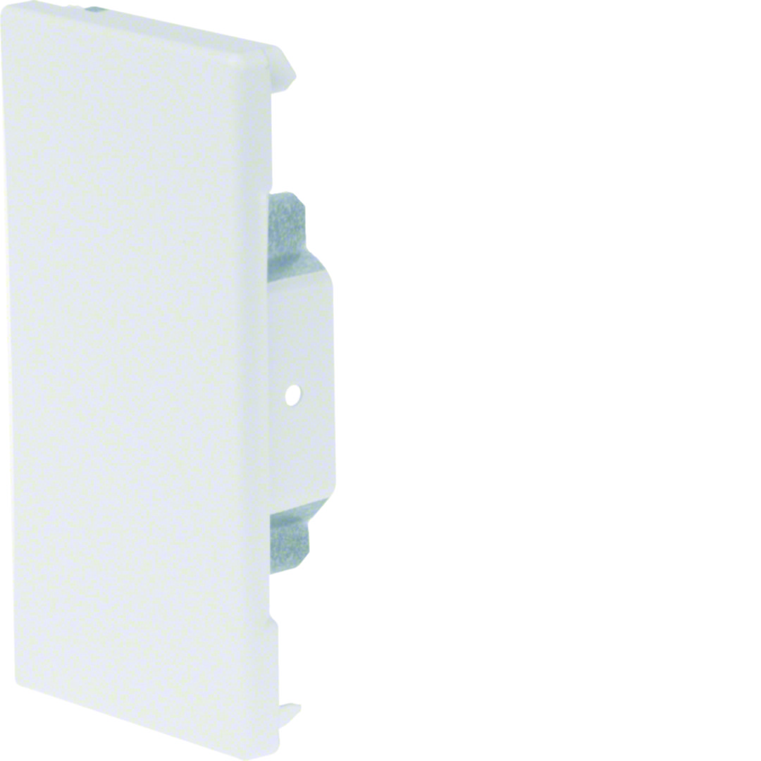 Parapetcsatorna végzáró 65x130mm-csatornához 130mm x 68mm bevonatos acél fehér balos/jobbos-hoz szimmetrikus BRS Hager
