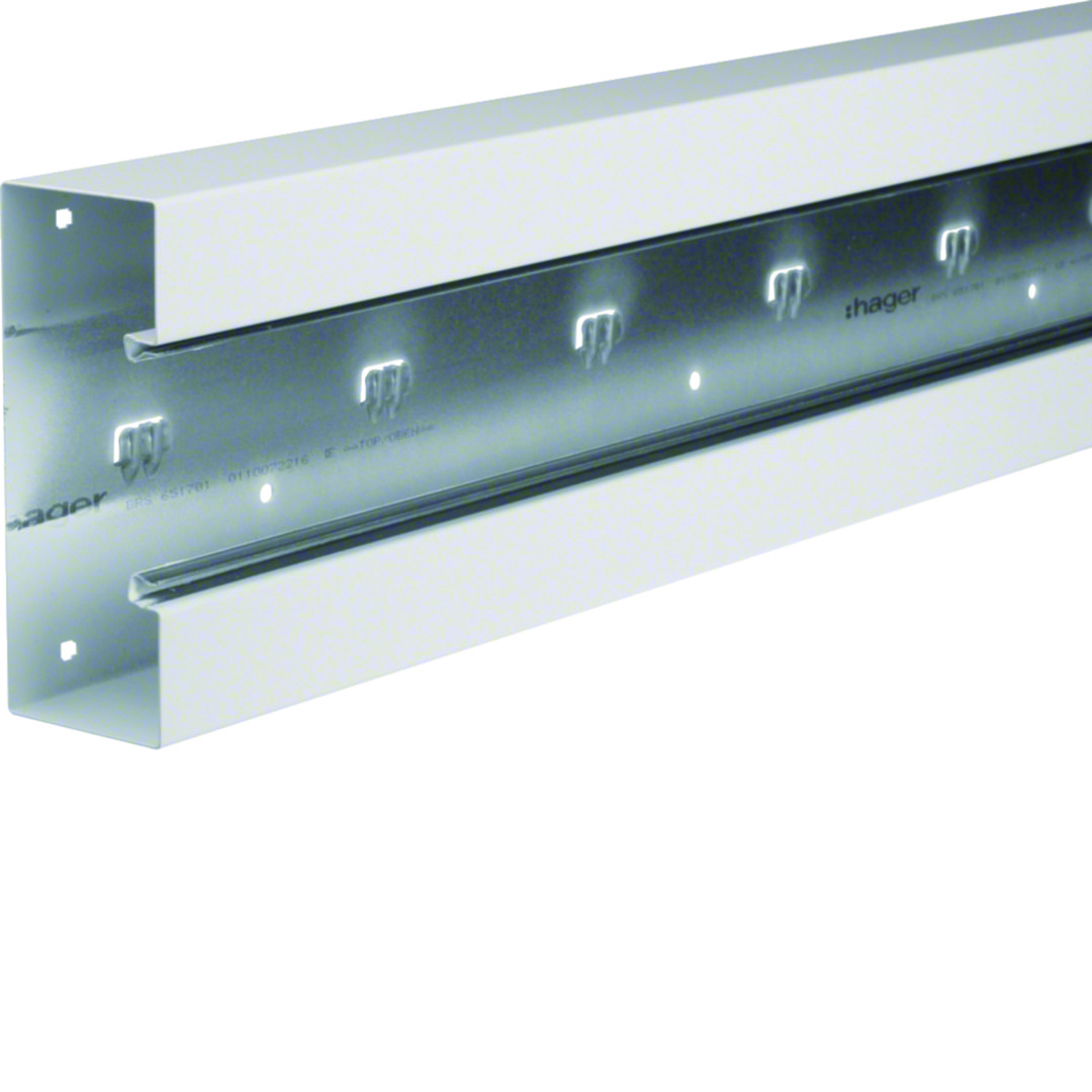 Parapetcsatorna 170mm x 68mm 2000mm bevonatos acél fehér halogénmentes BRS Hager