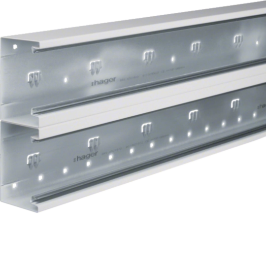 BRS652101D9016 - Brüstungskanal-Unterteil zu BRS 68x210mm Oberteil 2x80mm aus Stahl verkehrsweiß