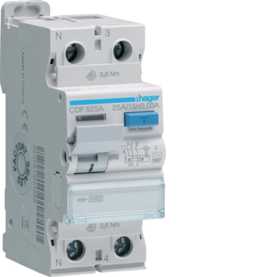 CDF540A - Inter. dif. 2P 40A 30mA tipo F  2M