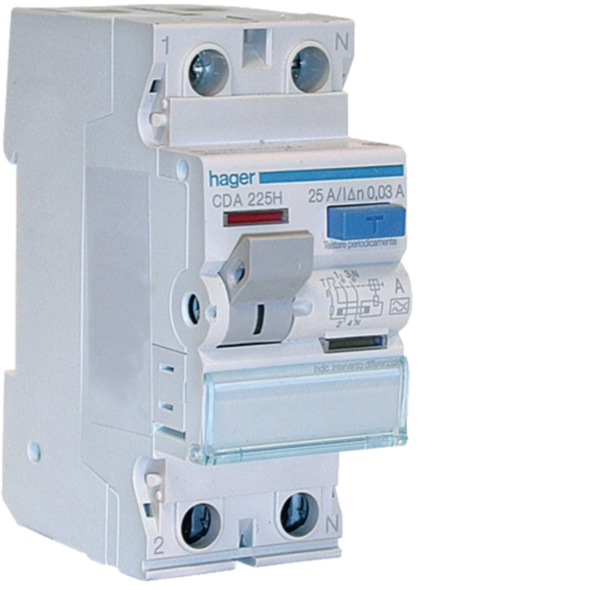 CDH263H - Interruttore Differenziale Puro Acc. 2 Poli 30 Ma 63 A tipo A HI 2 M. Din