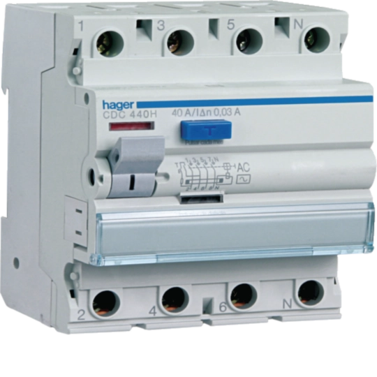CGC425H - Interruttore differenziale puro 4P 25A tipo AC 500mA 4M