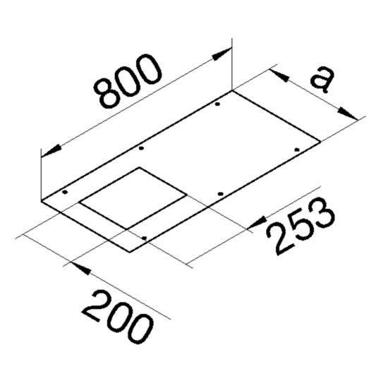 BKA350800E09 - Deksel voor BKF/BKW 350x800mm gestanst E09 200x253mm