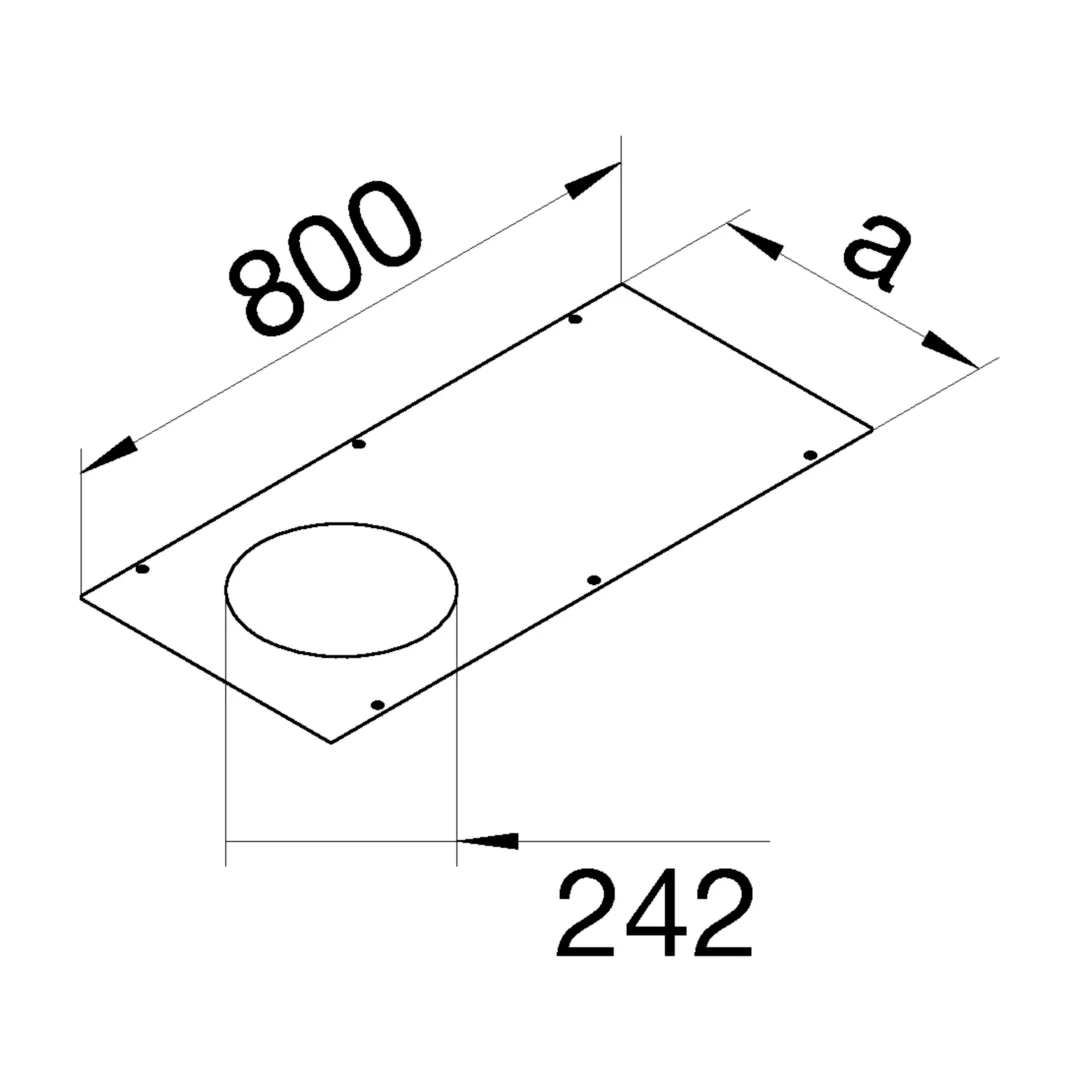 BKA500800R2 - Abdeckung gestanzt R2 rund 242mm aus Stahlblech zu BKF/BKW 500x800mm