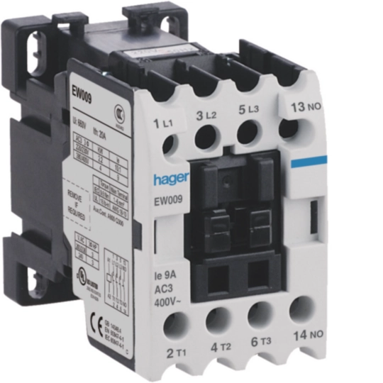 EW009_J - Contacteur industriel 9A-AC3 / bobine 230V 50Hz