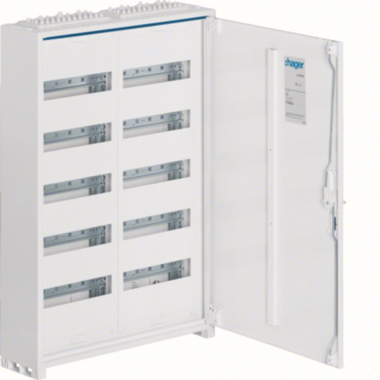 FWB52 - FWB encl.,univers,5rows 120 mod cl.II IP44,plain door,800x550x161mm,brass term.