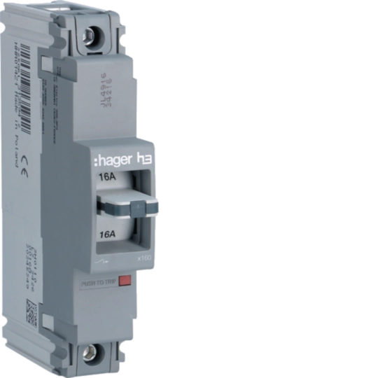 HHA014Z - Moulded Case Circuit Breaker h3 x160 TM FIX 1P1D 16A 25kA CTC