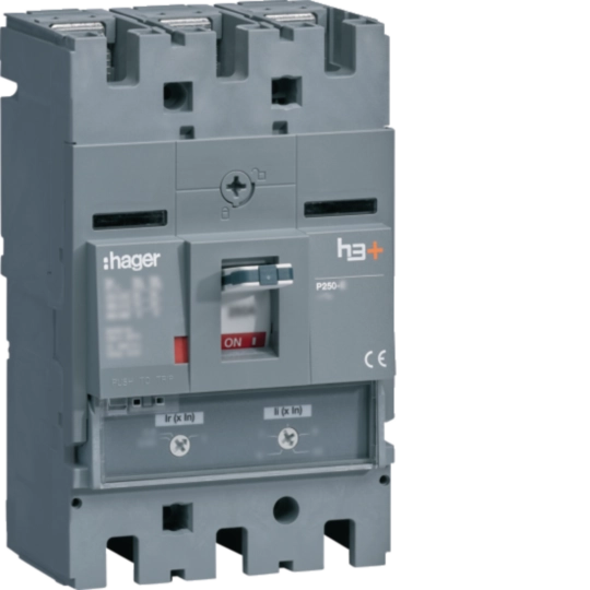 HHT160DR - Kompaktní jistič h3+ P250 TM 25 kA, 3-pólový, In 160 A