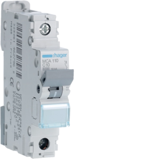 MCA110 - Interruptor automático magnetotérmico serie M 1P 10A curva C 6/10kA
