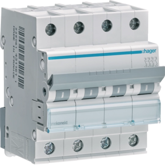MCN406 - Leitungsschutzschalter 4 polig 6kA C-Charakteristik 6A 4 Module