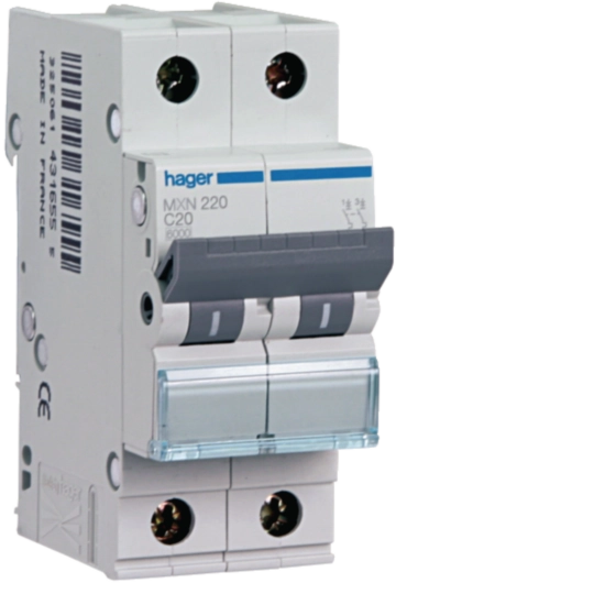 MXN206 - Interruttore automatico magnetotermico 4500A 2P curva B 6A 2M