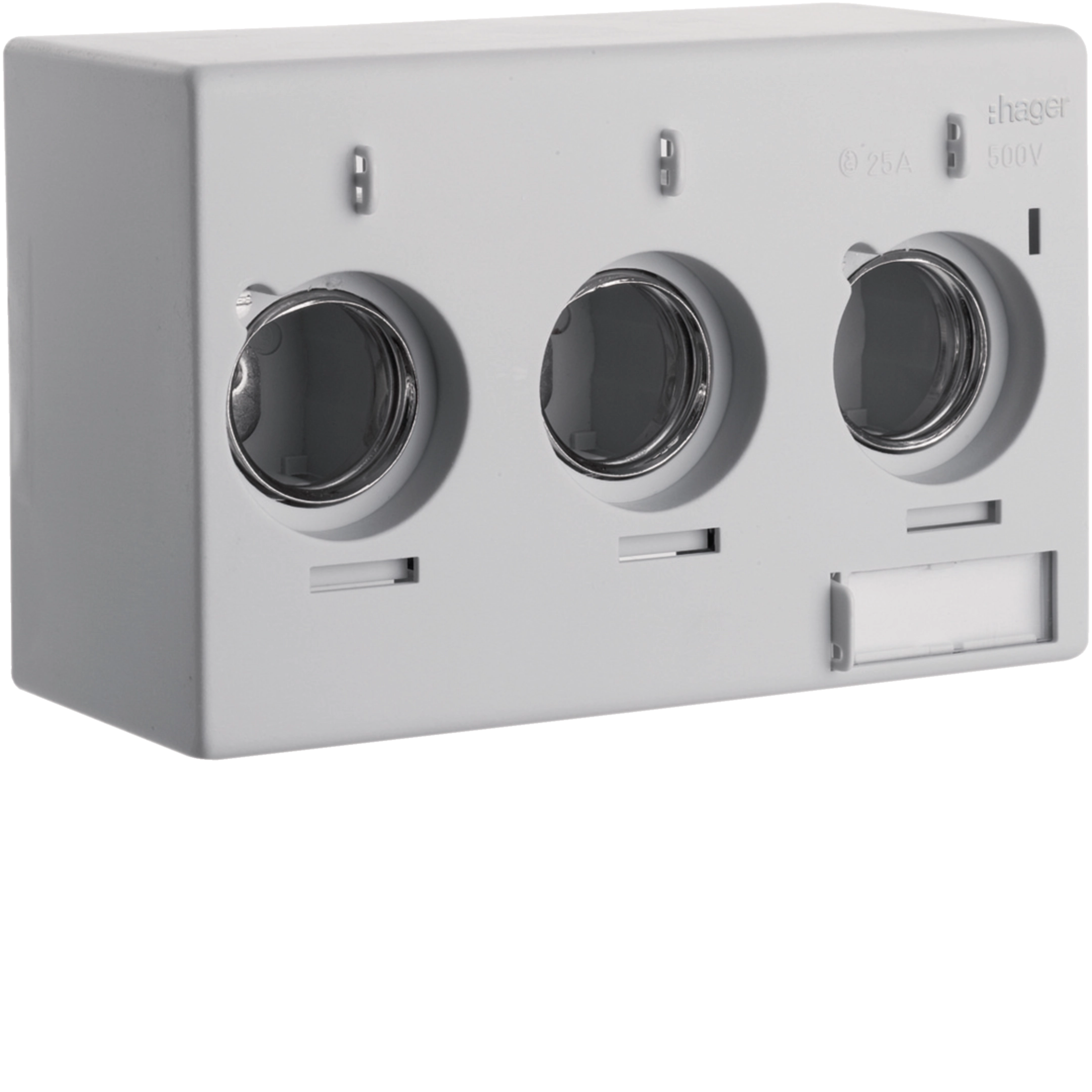 ULAB325 - AP-Sicherungselement weber.uniline 3×25A DIN2 mit Abdeckhaube