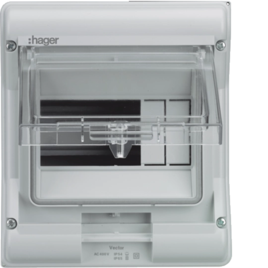 VE112G - Vector Centralino Ip65 Da Parete Porta Trasparente 12 Mod