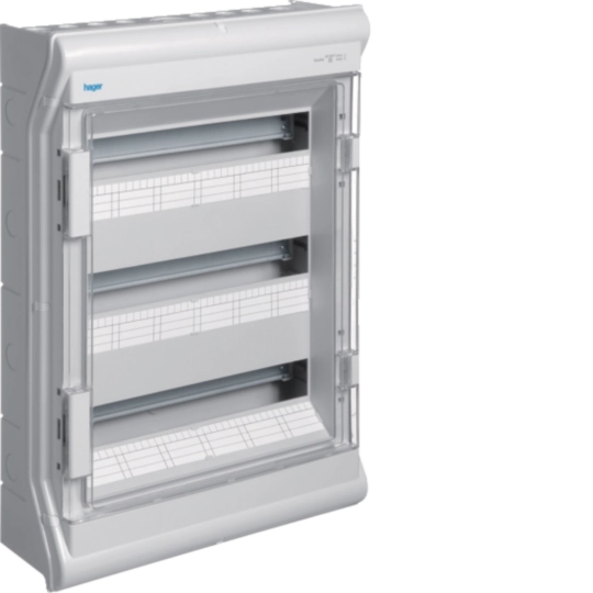 VE312G - Vector Centralino Ip65 Da Parete Porta Trasparente 36 Mod (3X12 Mod)