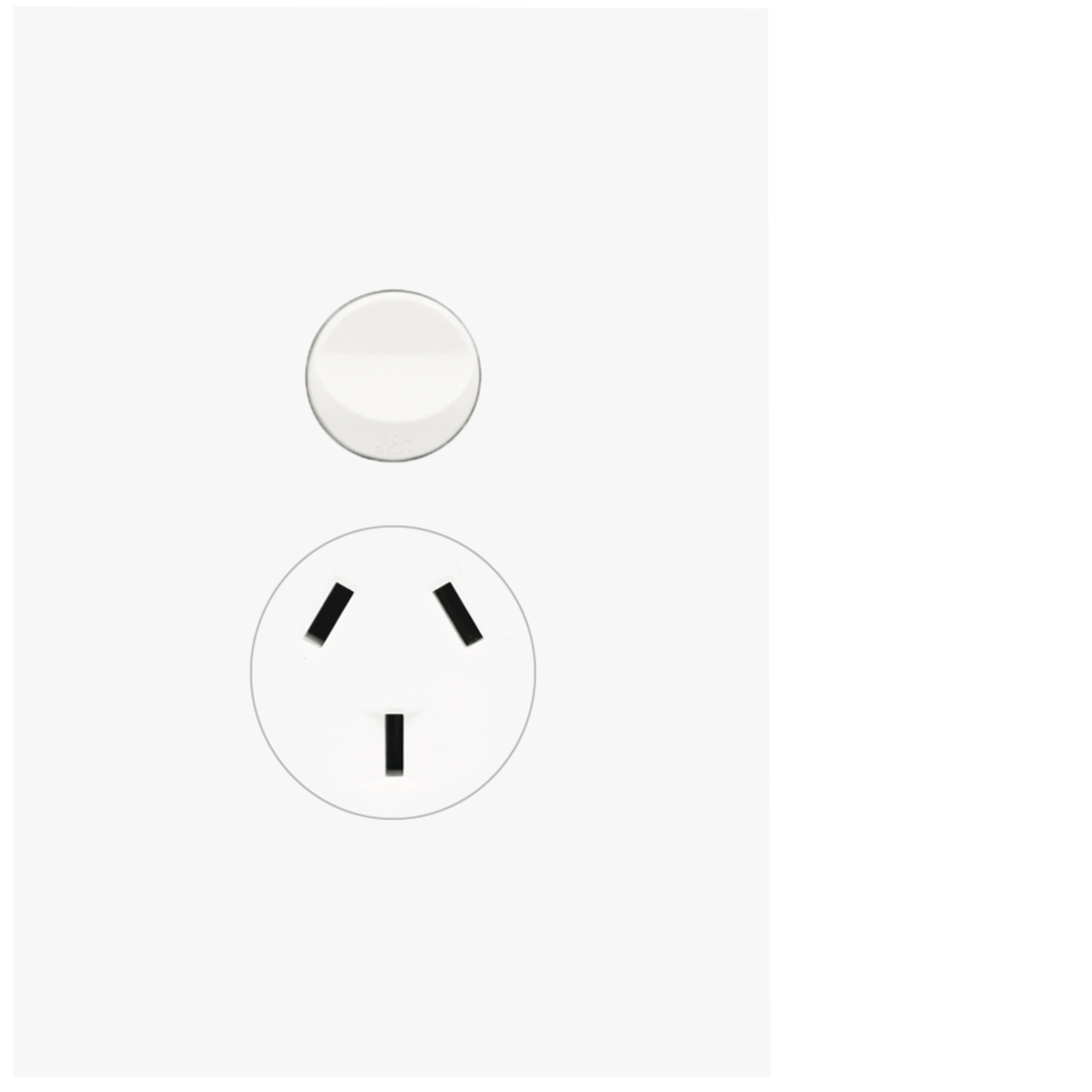 WBQP1VS-MW - FIN Single GPO 10A Vertical MW